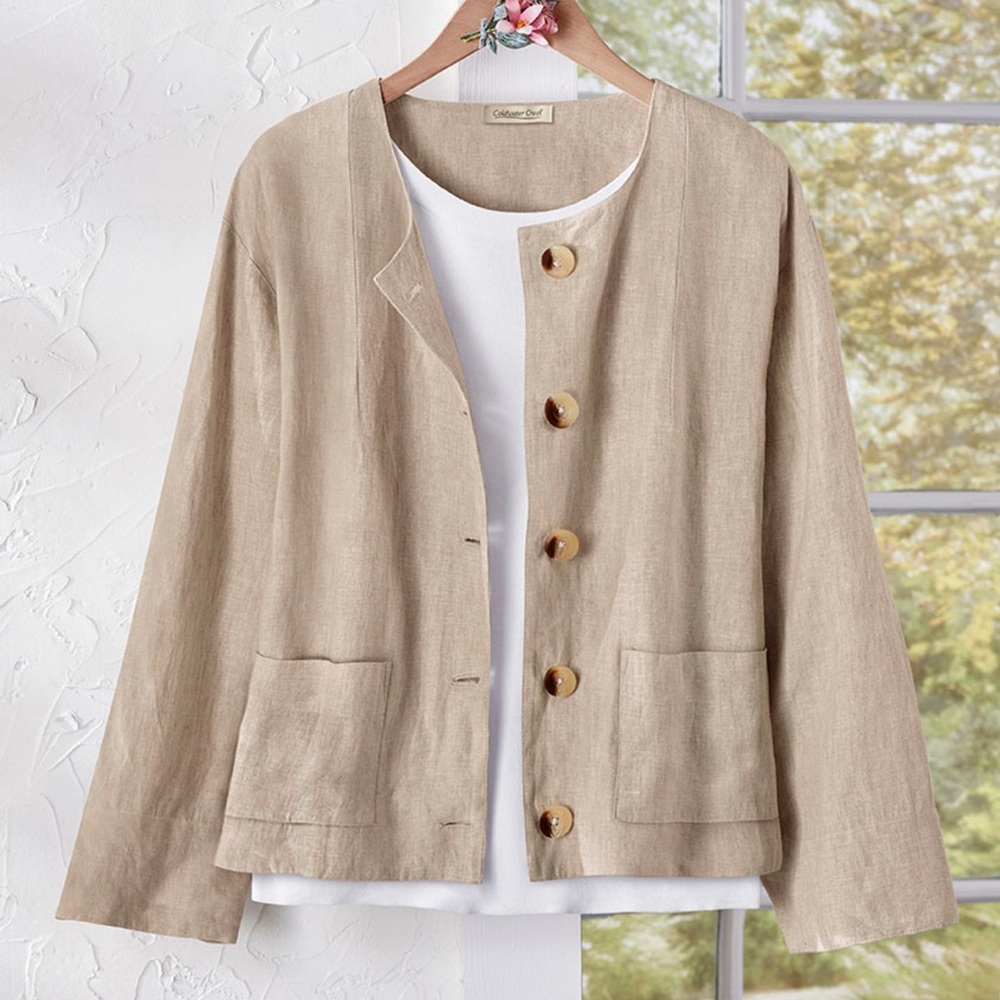 Coldwater Creek Light Tan Textured Jacket